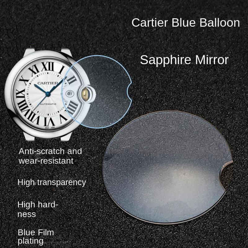 Masque en verre saphir à effet - Cartier Watch Ballon Bleu avis et prix