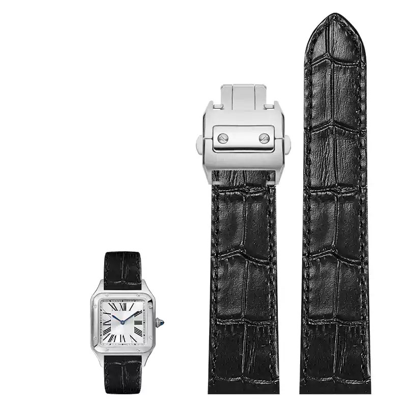 Bracelet de montre en cuir vér - Cartier Watch Santos avis et prix